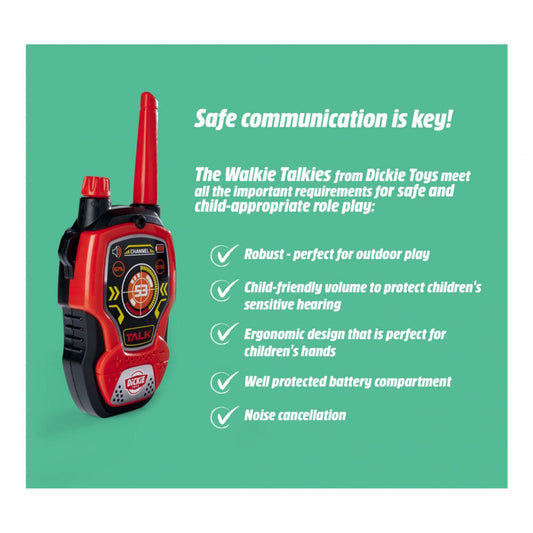 Dickie Toys Walkie Talkie Fun, Funkgeräte, Funkgerät, Kinder Spielzeug, 201118195