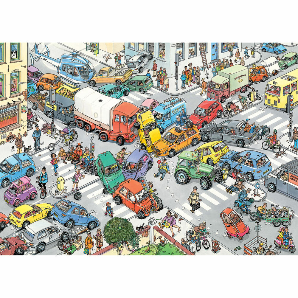 Jumbo Spiele Jan van Haasteren - Verkehrschaos & Zu Luft, Land und See, Puzzle, Erwachsenenpuzzle, Puzzlespiel, 2 x 1000 Teile, 20073