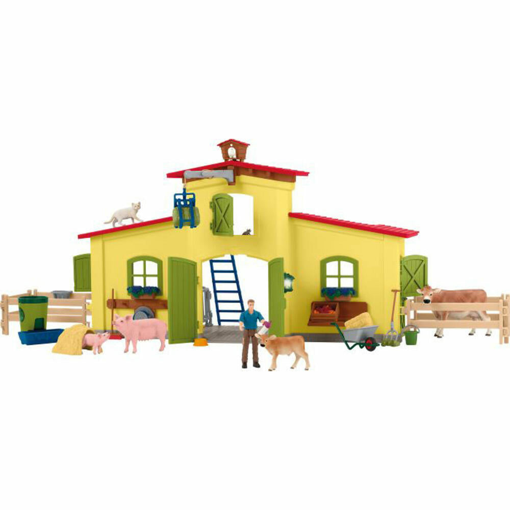 schleich Farm World 42605 Large Stable with Animals and Accessories