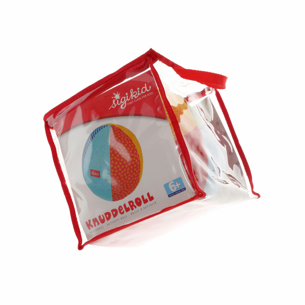 sigikid PlayQ Softball Groß, Stoffball, Spielball, Greifling, Babyspielzeug, Baby Spielzeug, Baumwolle, Ø 19 cm, 49581