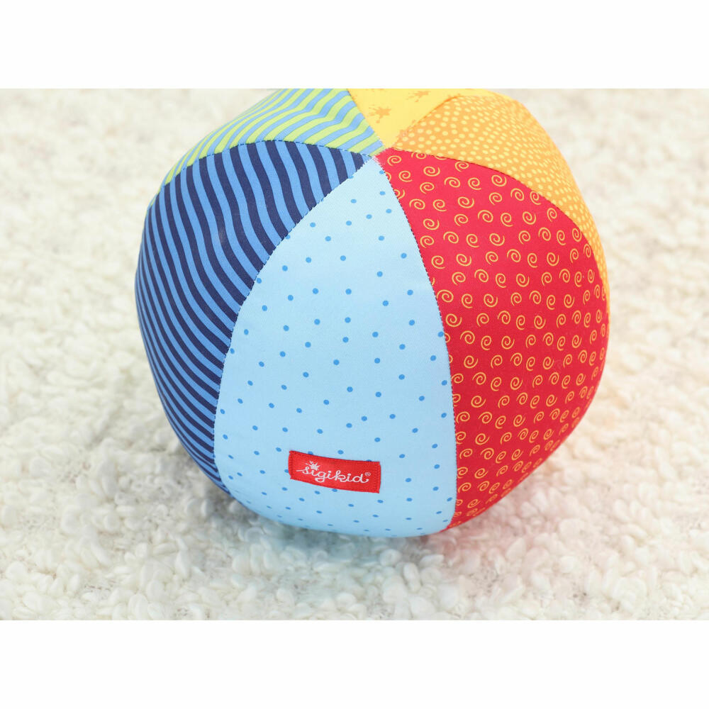 sigikid PlayQ Softball Groß, Stoffball, Spielball, Greifling, Babyspielzeug, Baby Spielzeug, Baumwolle, Ø 19 cm, 49581