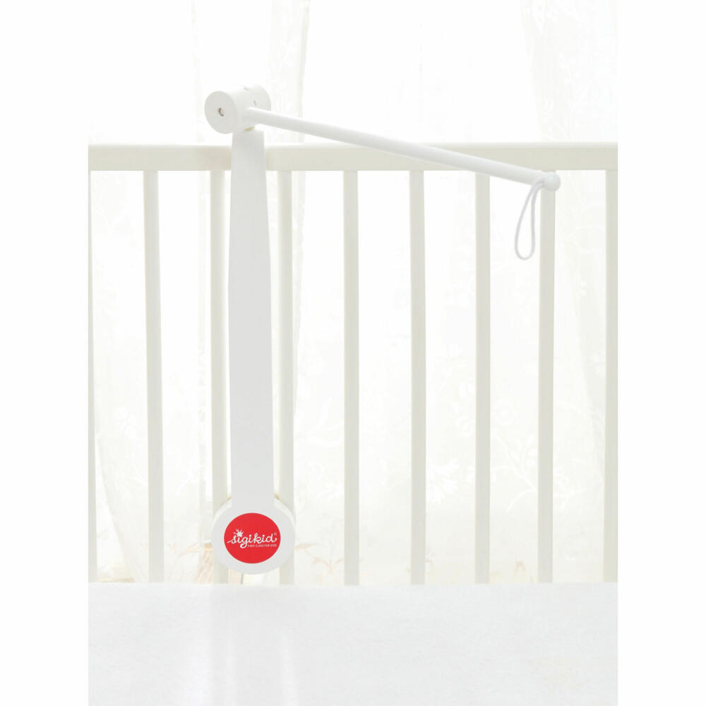 sigikid Mobilehalter, Mobile Halter, Mobilearm, Mobile Halterung, Stange, Befestigung, Holz, Weiß, 75090