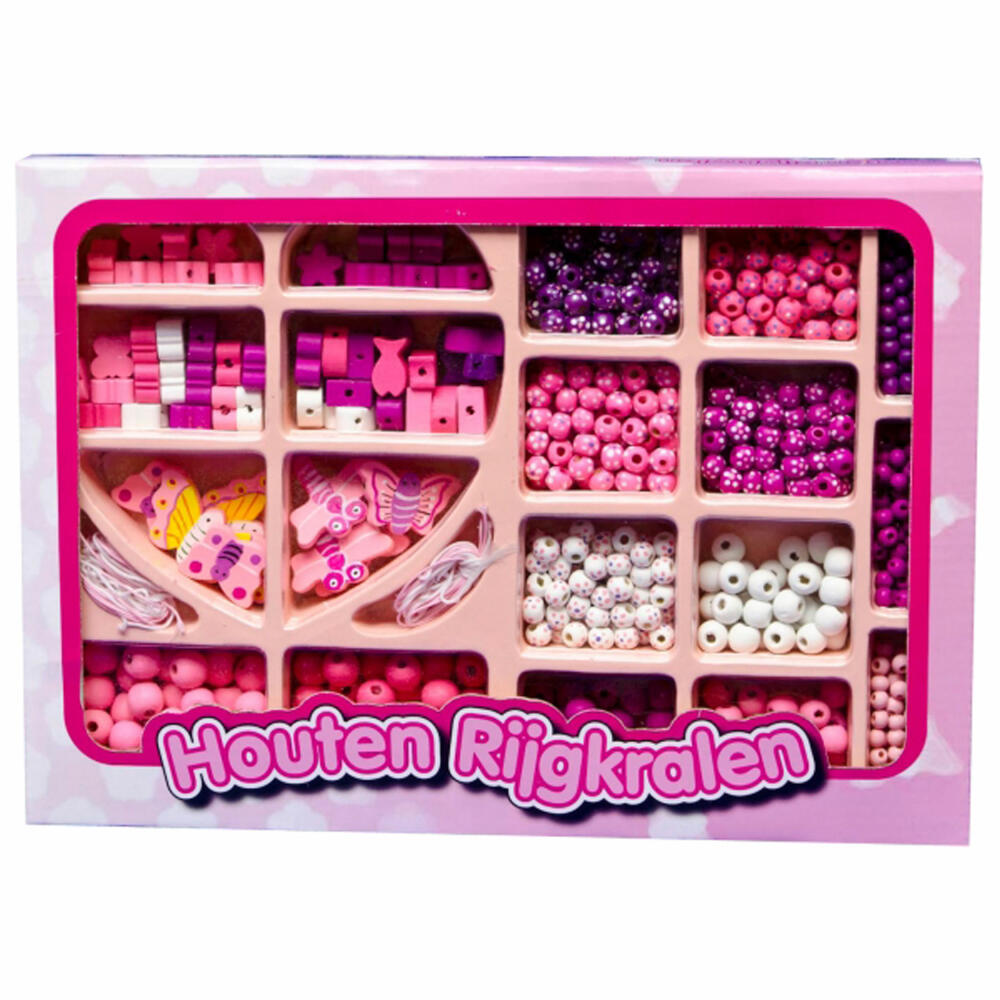 Van Manen Holzperlen Set, 825-tlg., Holz Perlen, Bastelperlen, Basteln, Kreativ, 610337