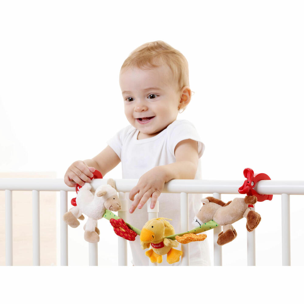 sigikid Wagenkette Farm, Kinderwagenkette, Wagen Kette, Kinderwagen, Babyschale, Spielzeug, Polyester, L 46 cm, 49962
