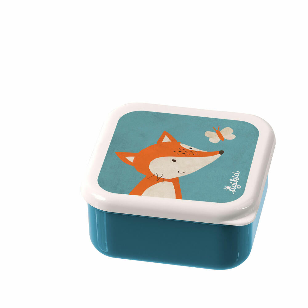 sigikid Snackboxen Fuchs, 3-tlg., Lunchbox, Brotdose, Vesperdose, Brotbox, Frühstücksdose, Kinder, Kunststoff, Blau, 24985