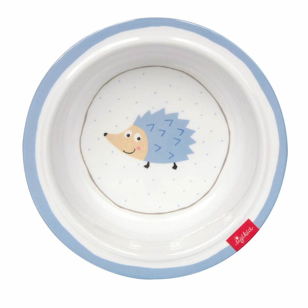 sigikid Melamine Set Hedgehog, 5-pcs., Plate, Cup, Fork, Spoon, Bowl, Cutlery, Children, Blue, 24981