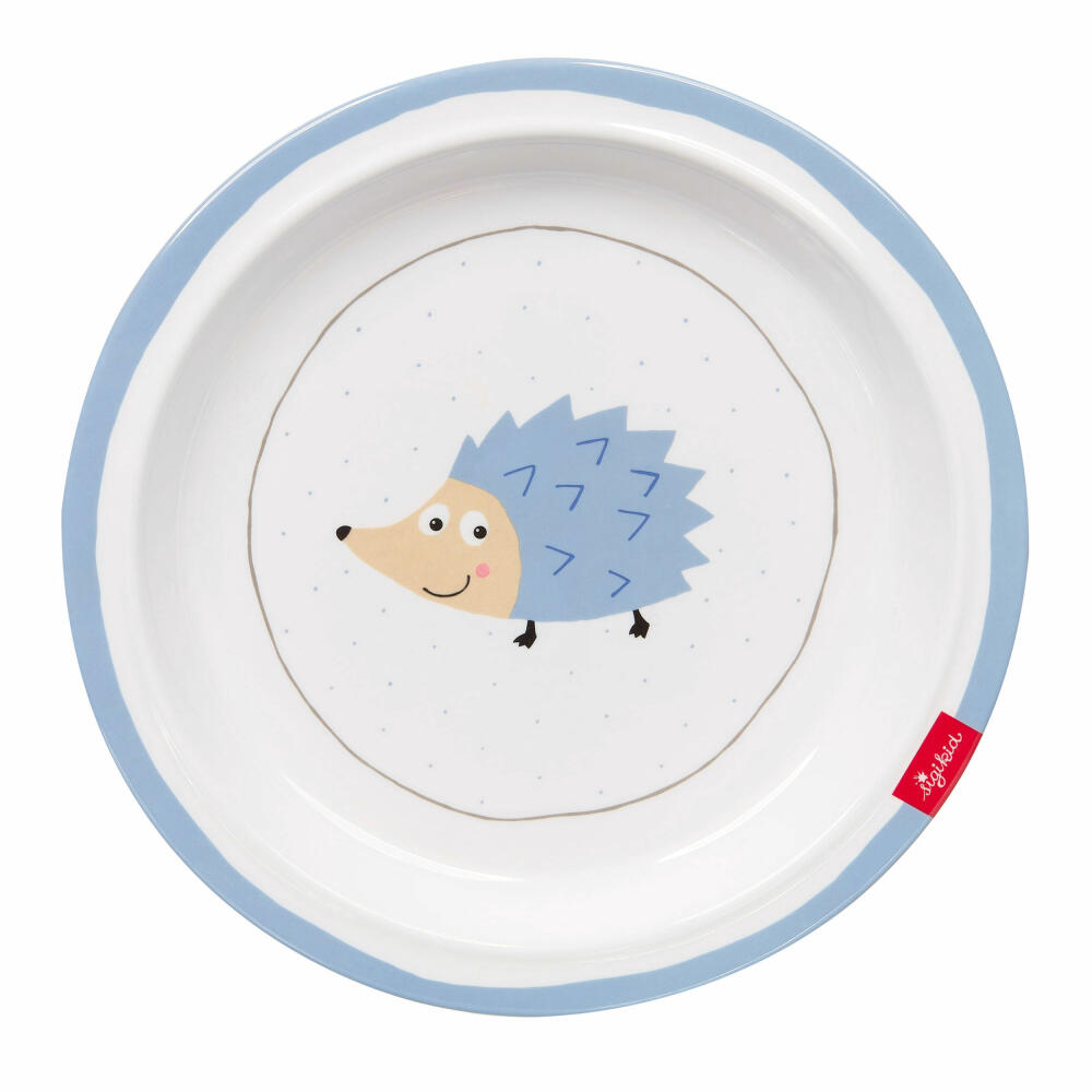 sigikid Melamine Set Hedgehog, 5-pcs., Plate, Cup, Fork, Spoon, Bowl, Cutlery, Children, Blue, 24981