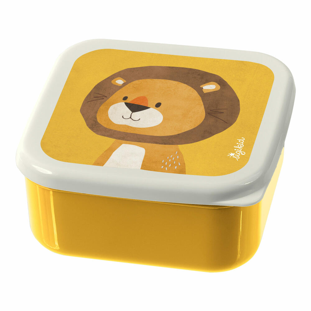 sigikid Snackboxen Löwe, 3-tlg., Lunchbox, Brotdose, Vesperdose, Brotbox, Frühstücksdose, Kinder, Kunststoff, Gelb, 25114