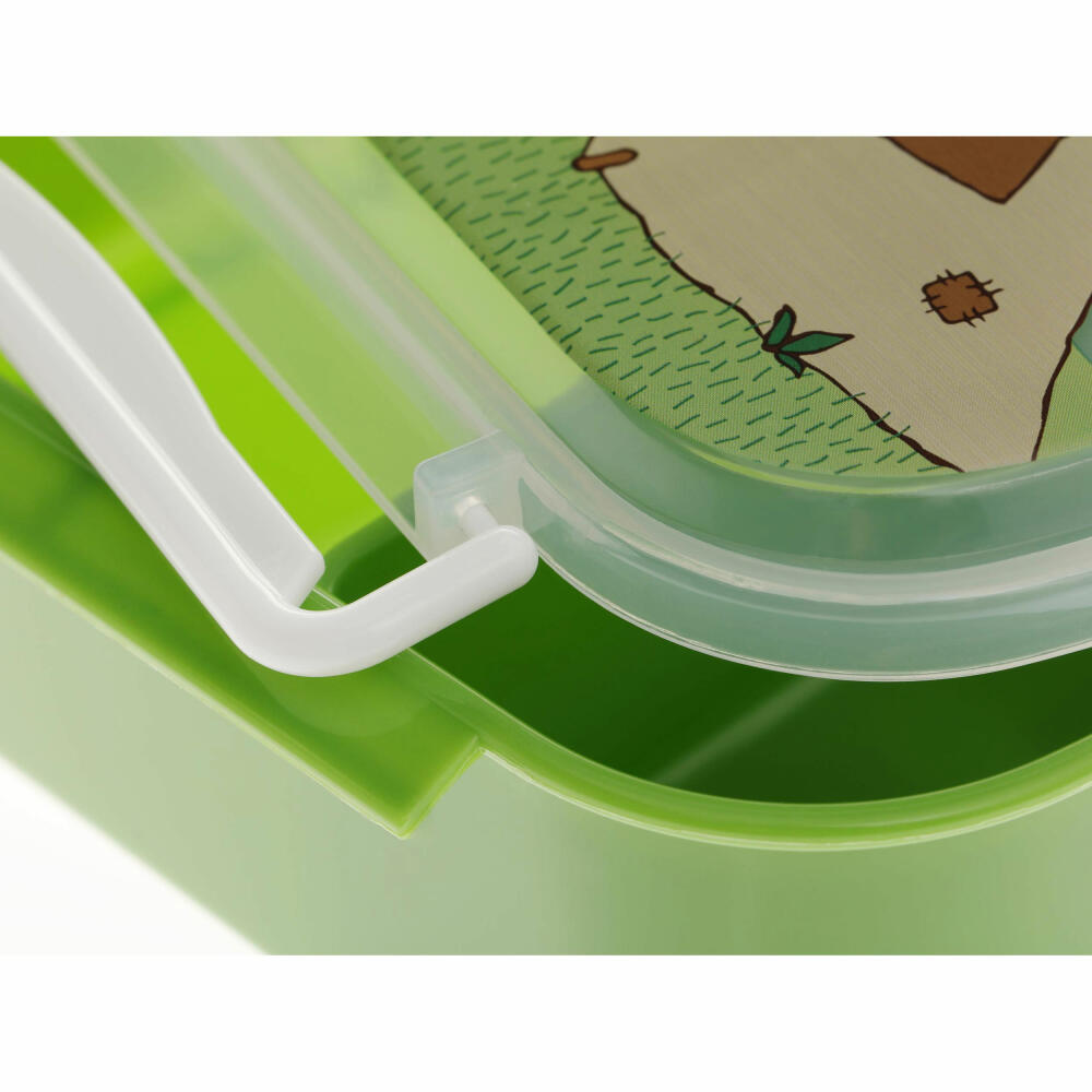 sigikid Brotzeitbox Forest Grizzly, Brotbox, Brotdose, Butterbrotdose, Vesperdose, Kinder, Kunststoff, Grün, 24780