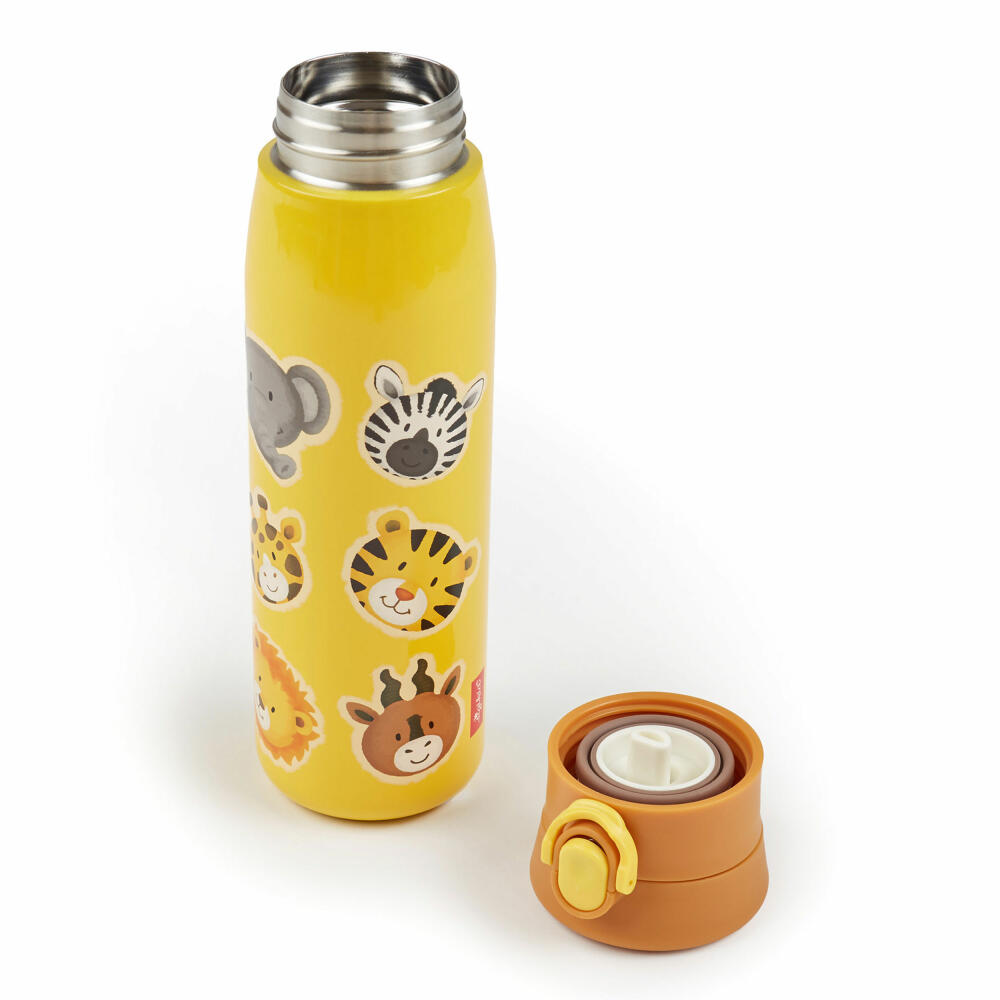 sigikid Isolierflasche Zoo On Tour, Trinkflasche, Kindertrinkflasche, Kinder Flasche, Wasserflasche, Gelb, 420 ml, 25095