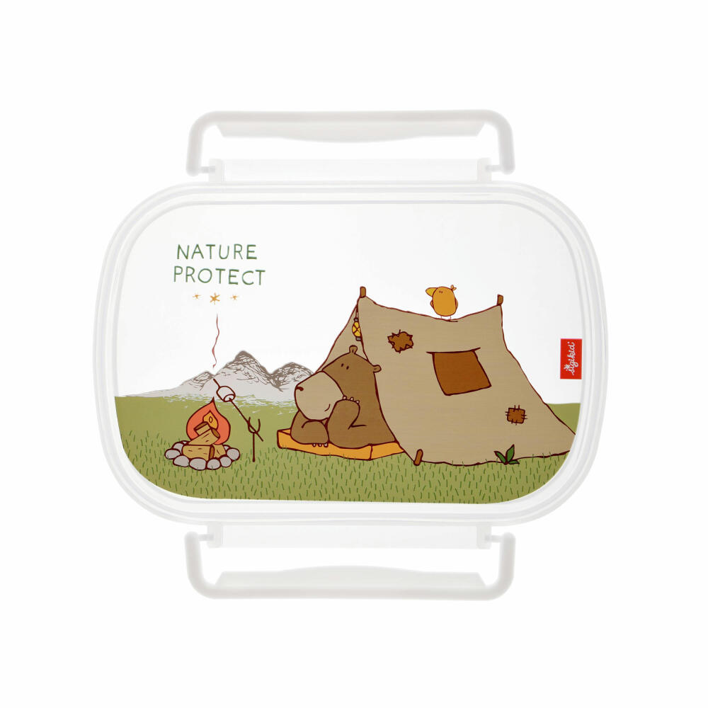sigikid Brotzeitbox Forest Grizzly, Brotbox, Brotdose, Butterbrotdose, Vesperdose, Kinder, Kunststoff, Grün, 24780
