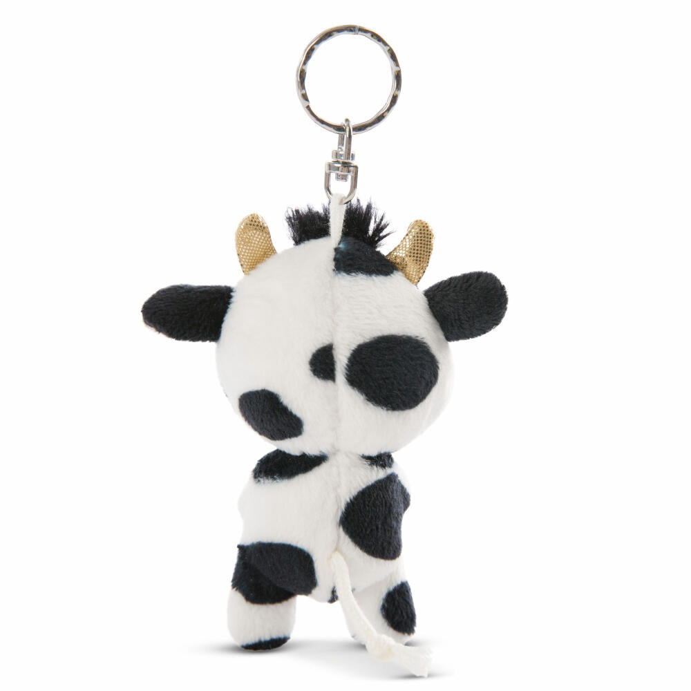 NICI Glubschis Keyring Cow Moolon, Dangling, Key Pendant, Plush, Black / White, 9 cm, 47660