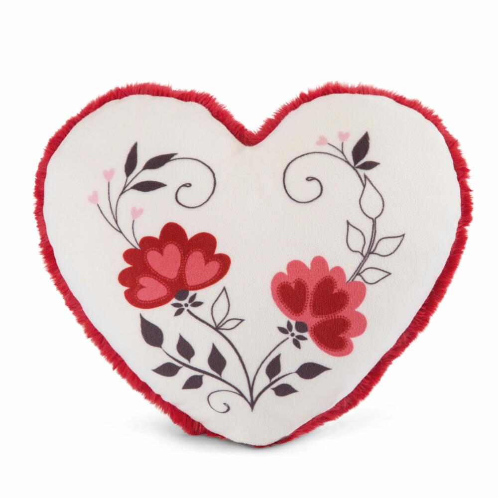 NICI Love Classic Kissen Love Hase in Herzform, Kuschelkissen, Kopfkissen, Dekokissen, 25 x 22 cm, 47483