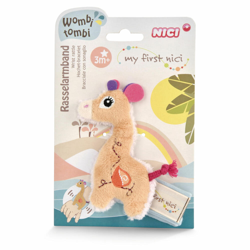 NICI My First NICI Rasselarmband Giraffe Sasuma, Rassel Armband, Greifspielzeug, Greifling, Baby, 11 x 6 cm, 48036