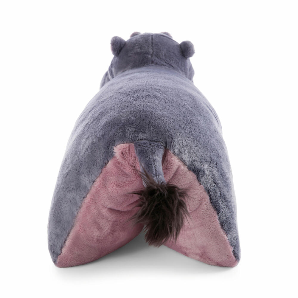 NICI Green Wild Friends Cuddly Toy Pillow Hippo Rectangular, Pillow, Cuddly Pillow, Decorative Pillow, 40 x 30 cm, 47983