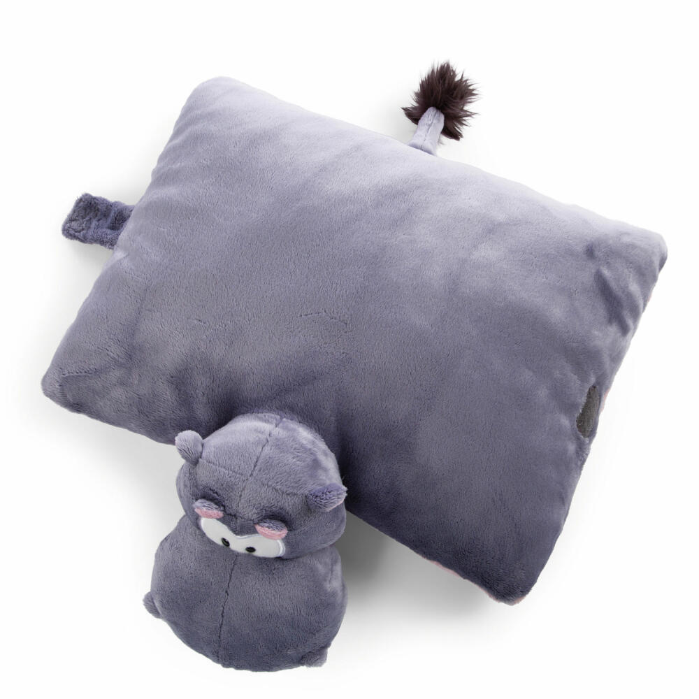 NICI Green Wild Friends Cuddly Toy Pillow Hippo Rectangular, Pillow, Cuddly Pillow, Decorative Pillow, 40 x 30 cm, 47983