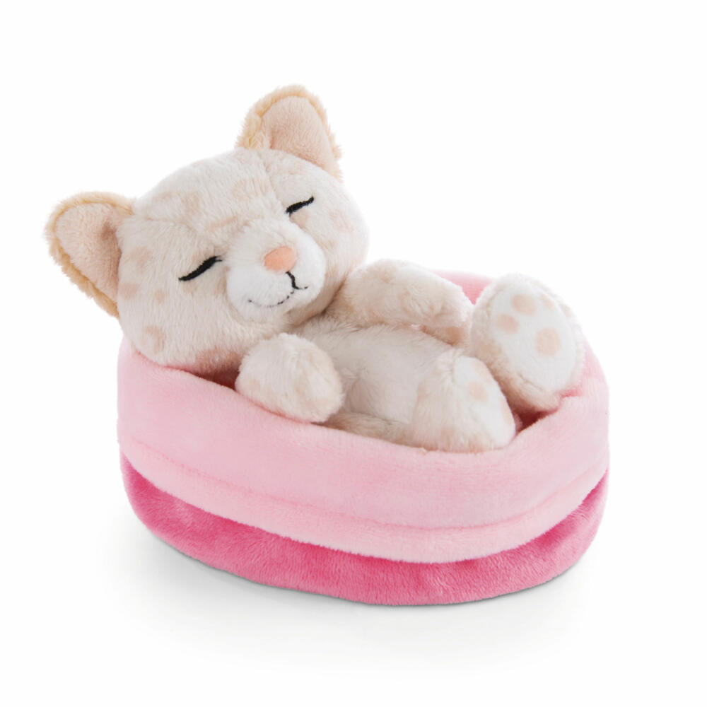 NICI Sleeping Pets Kätzchen mit Leopardenmuster, Kuscheltier, Plüschtier, Stofftier, Plüsch / Polyester, 12 cm, 47892