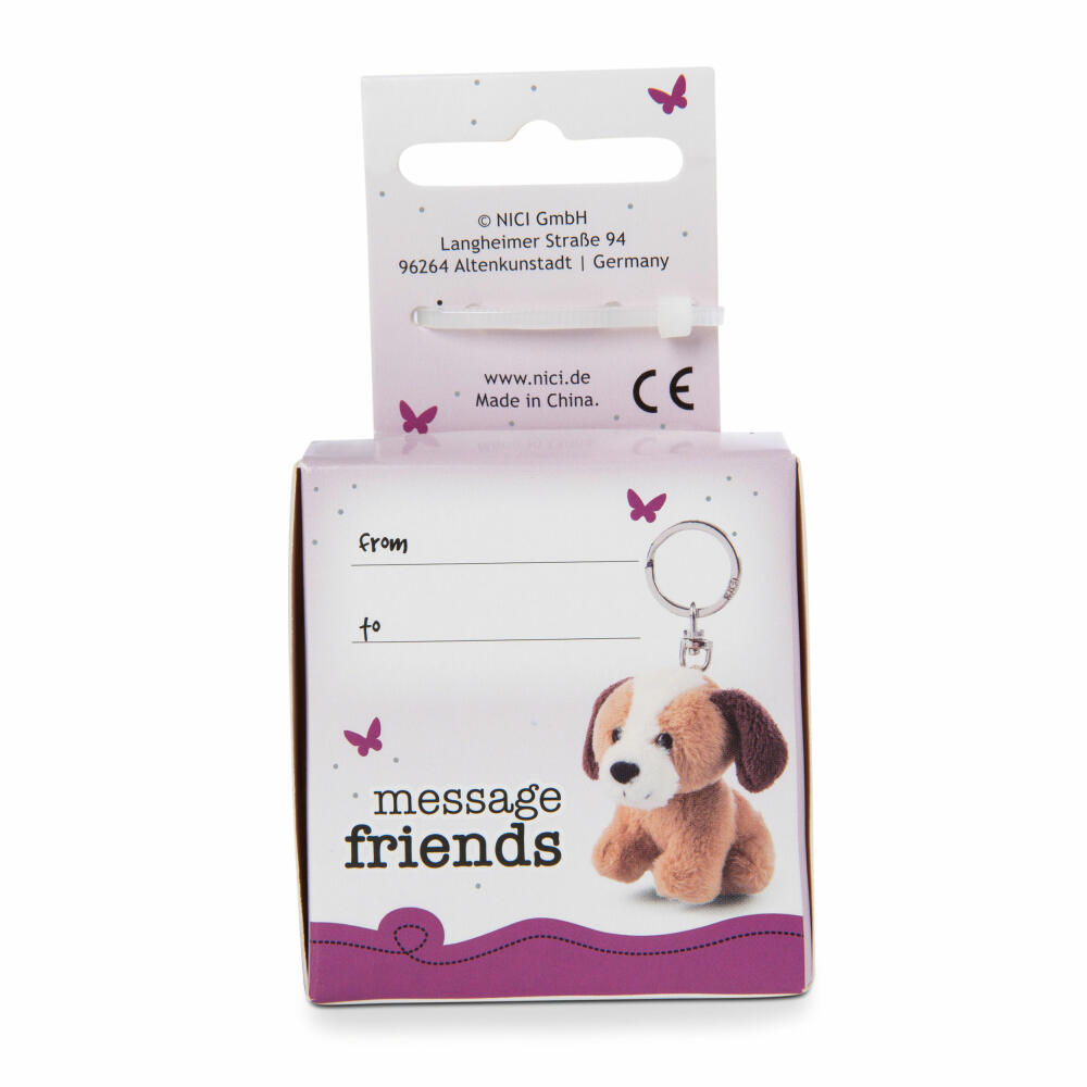 NICI Message Friends Dog Thank You! Keyring, Key Pendant, Lucky Charm, 6 cm, 48133
