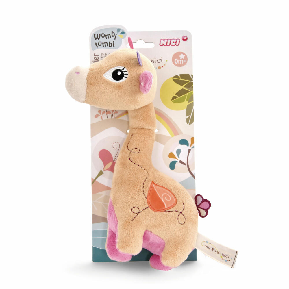 NICI My First NICI Cuddly Toy 3D Giraffe Sasuma Standing, Cuddly Toy, Plush Toy, Stuffed Toy, Plush / Polyester, 22 cm, 48030