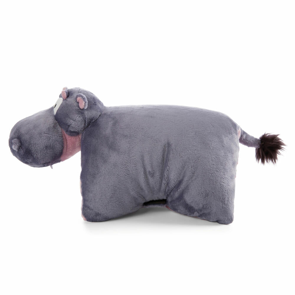 NICI Green Wild Friends Cuddly Toy Pillow Hippo Rectangular, Pillow, Cuddly Pillow, Decorative Pillow, 40 x 30 cm, 47983
