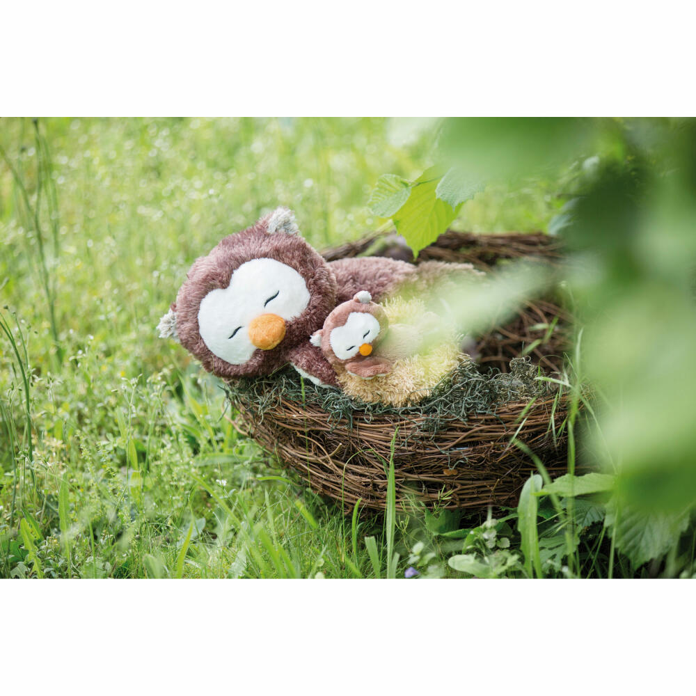 NICI The Owlsons Owl Oscar Lying Cuddly Toy, Stuffed Toy, Plush Toy, Plush / Polyester, 35 cm, 47878