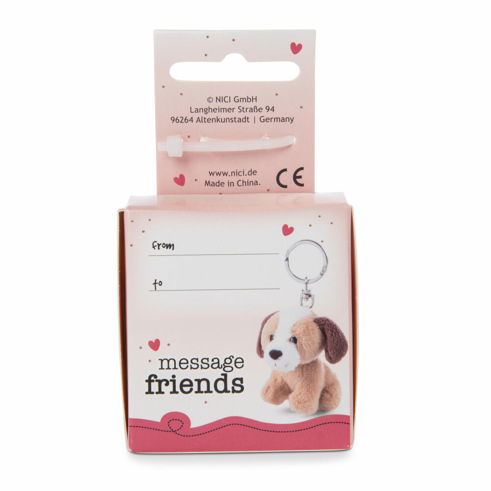 NICI Message Friends Dog I love you! Keyring, Key Pendant, Lucky Charm, 6 cm, 48135