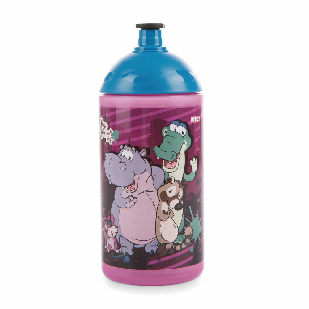 NICI Wild Friends Trinkflasche, Kinderflasche, Flasche, Getränkeflasche, Kinder, Kunststoff, 500 ml, 47923