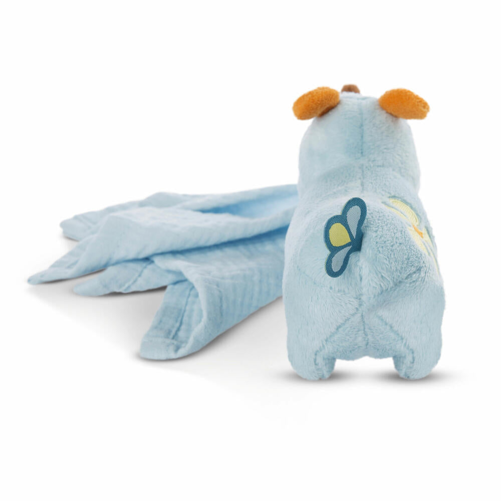 NICI My First NICI cuddly toy rhinoceros Manuffi 3D with muslin cloth, soft toy, plush toy, stuffed toy, cotton / polyester, 13 cm, 48038