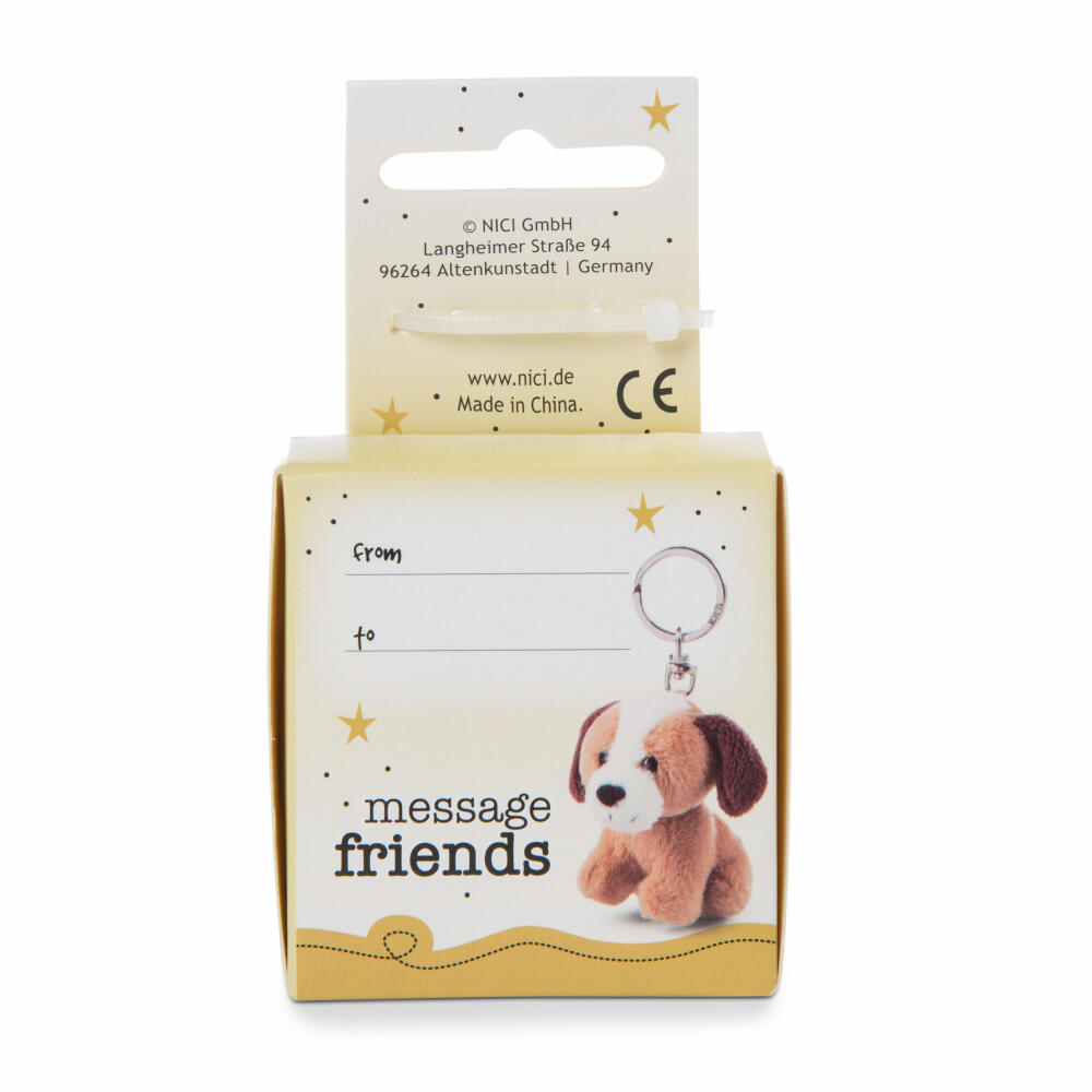 NICI Message Friends Dog You are the best! Keyring, Key Pendant, Lucky Charm, 6 cm, 48137