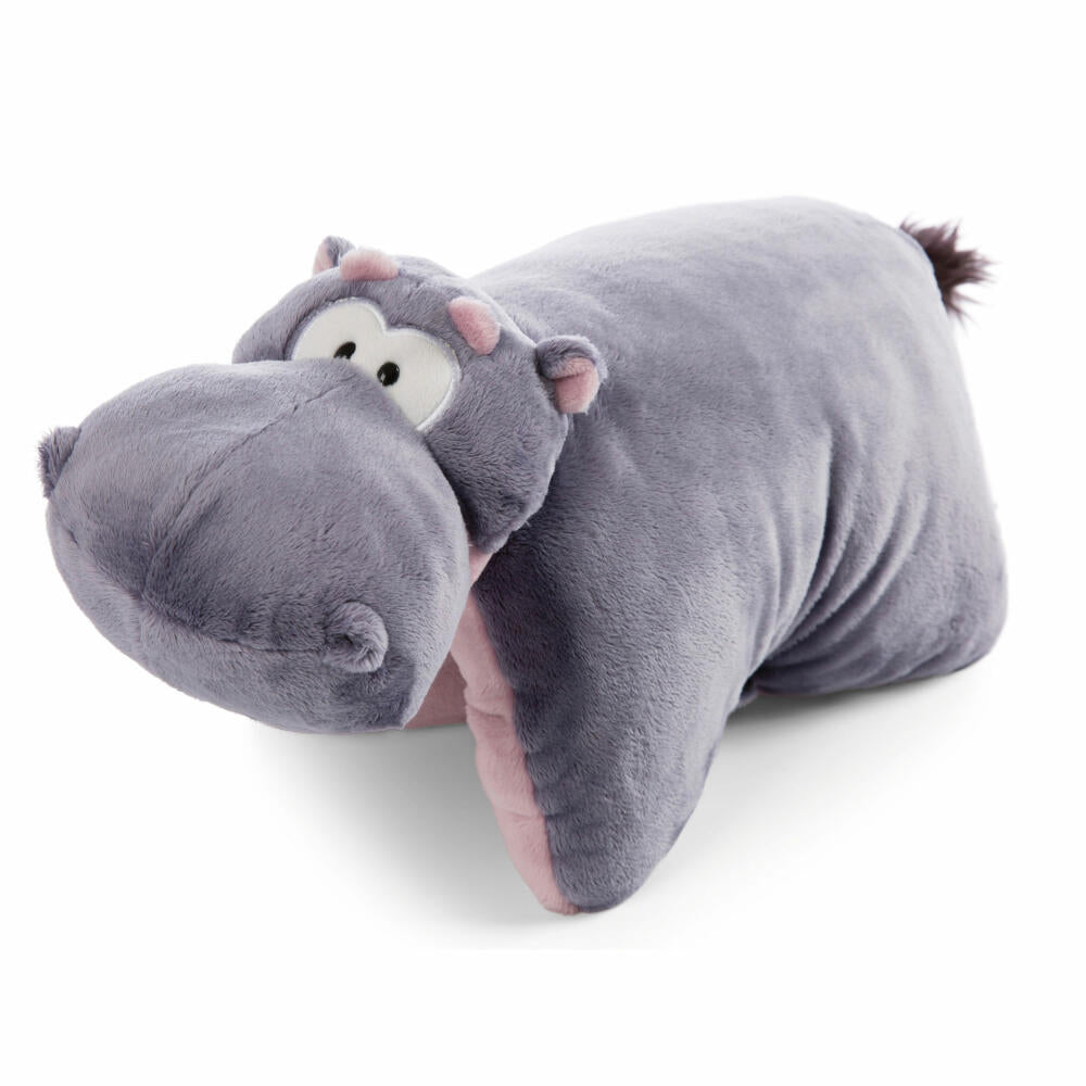 NICI Green Wild Friends Cuddly Toy Pillow Hippo Rectangular, Pillow, Cuddly Pillow, Decorative Pillow, 40 x 30 cm, 47983