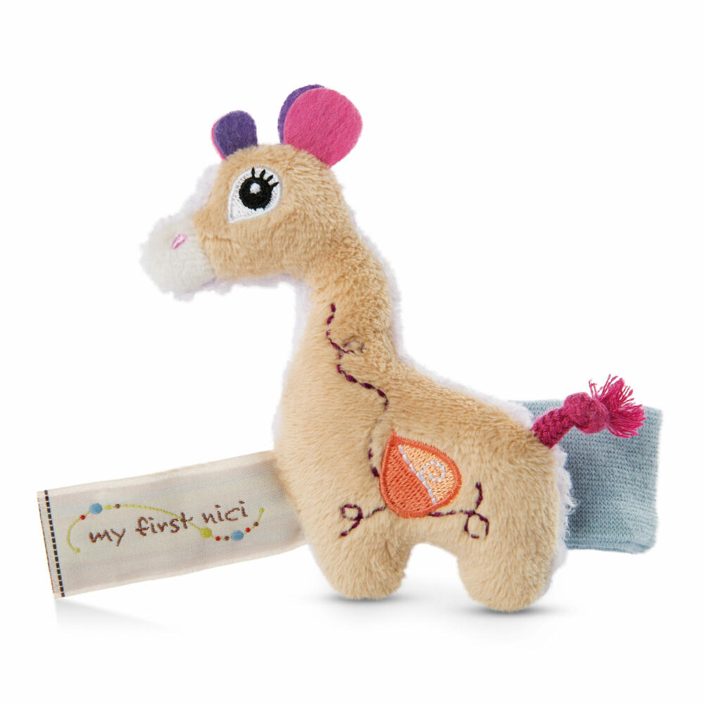 NICI My First NICI Rasselarmband Giraffe Sasuma, Rassel Armband, Greifspielzeug, Greifling, Baby, 11 x 6 cm, 48036