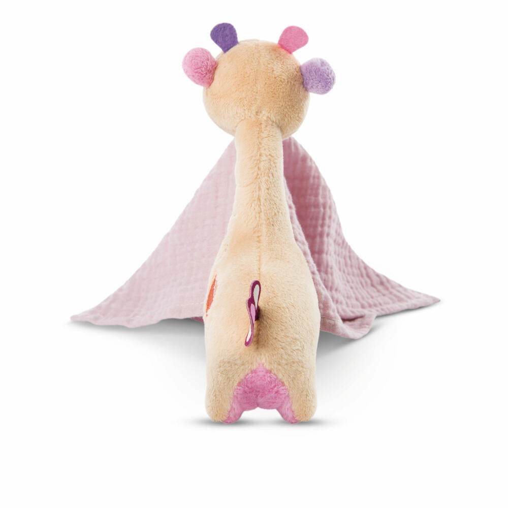 NICI My First NICI cuddly toy giraffe Sasuma 3D with muslin cloth, soft toy, plush toy, stuffed toy, cotton / polyester, 16 cm, 48037