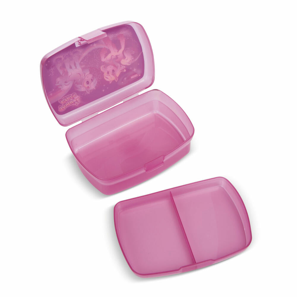 NICI Brotdose Pony Stars, mit Einsatz, Frühstückdose, Lunchbox, Brot Dose, Kunststoff, Pink / Lila, 18 x 12.5 cm, 47926