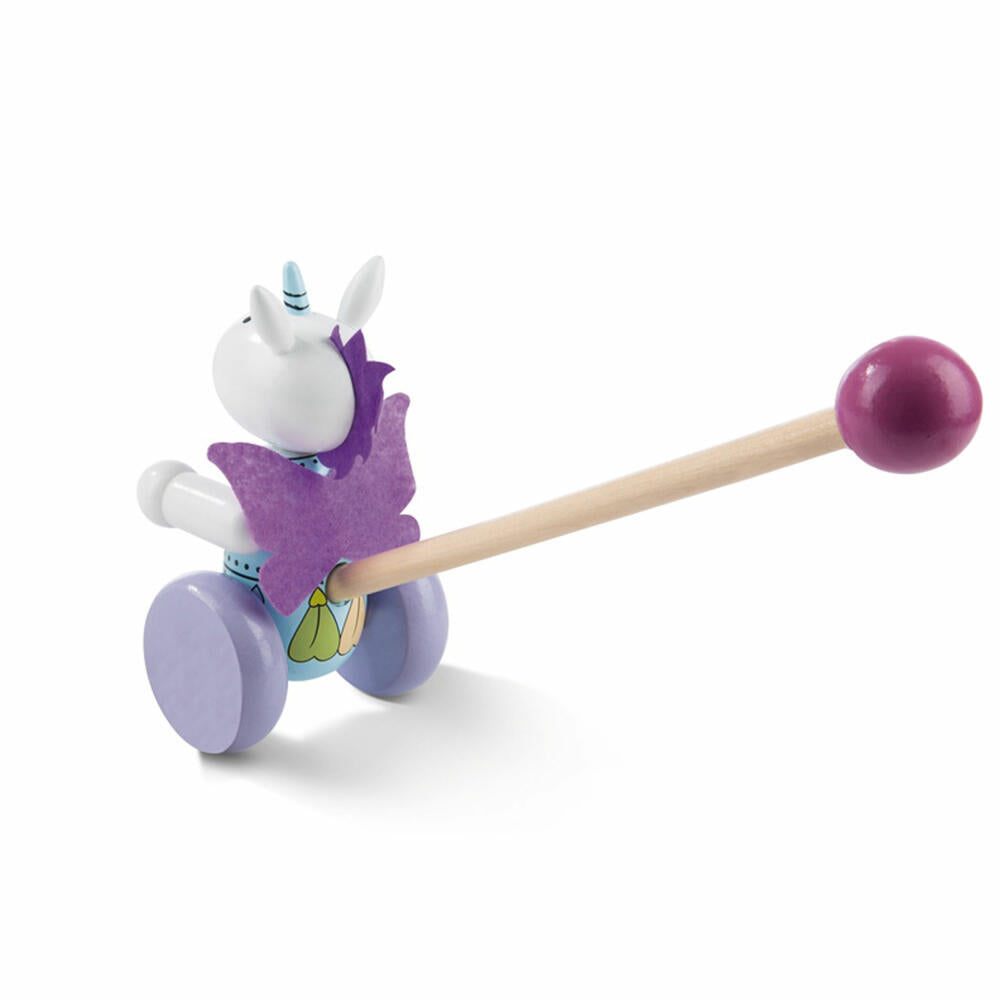 NICI Push Toy Unicorn, Baby Toy, Toy, Animal, Orange Tree Toys, Wood, Colorful, 46002