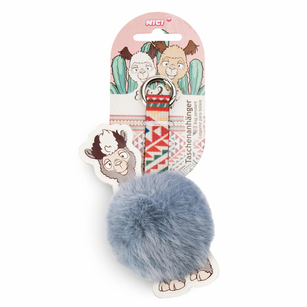 NICI Elli & Alpaka Taschenanhänger Alpaka Joe Paka, mit großem Pompon, Taschen Anhänger, Schlüsselanhänger, 46811