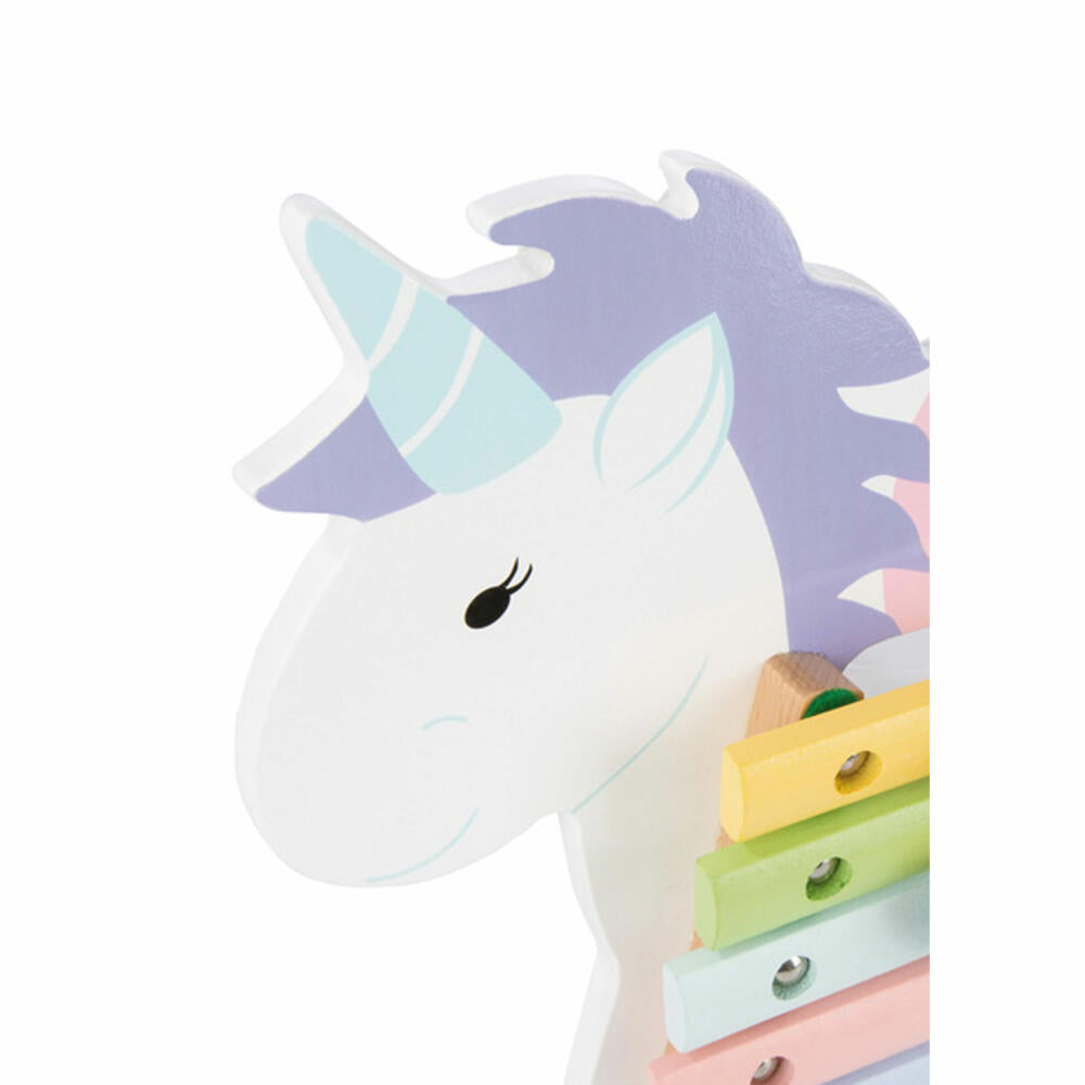 NICI Xylophone Unicorn, Instrument, Toy, Orange Tree Toys, Wood, Colorful, 46018