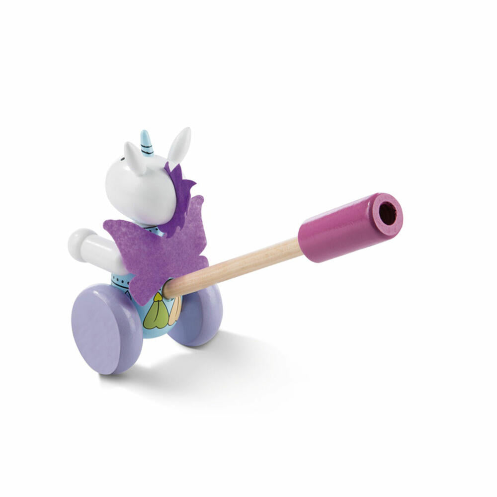 NICI Push Toy Unicorn, Baby Toy, Toy, Animal, Orange Tree Toys, Wood, Colorful, 46002