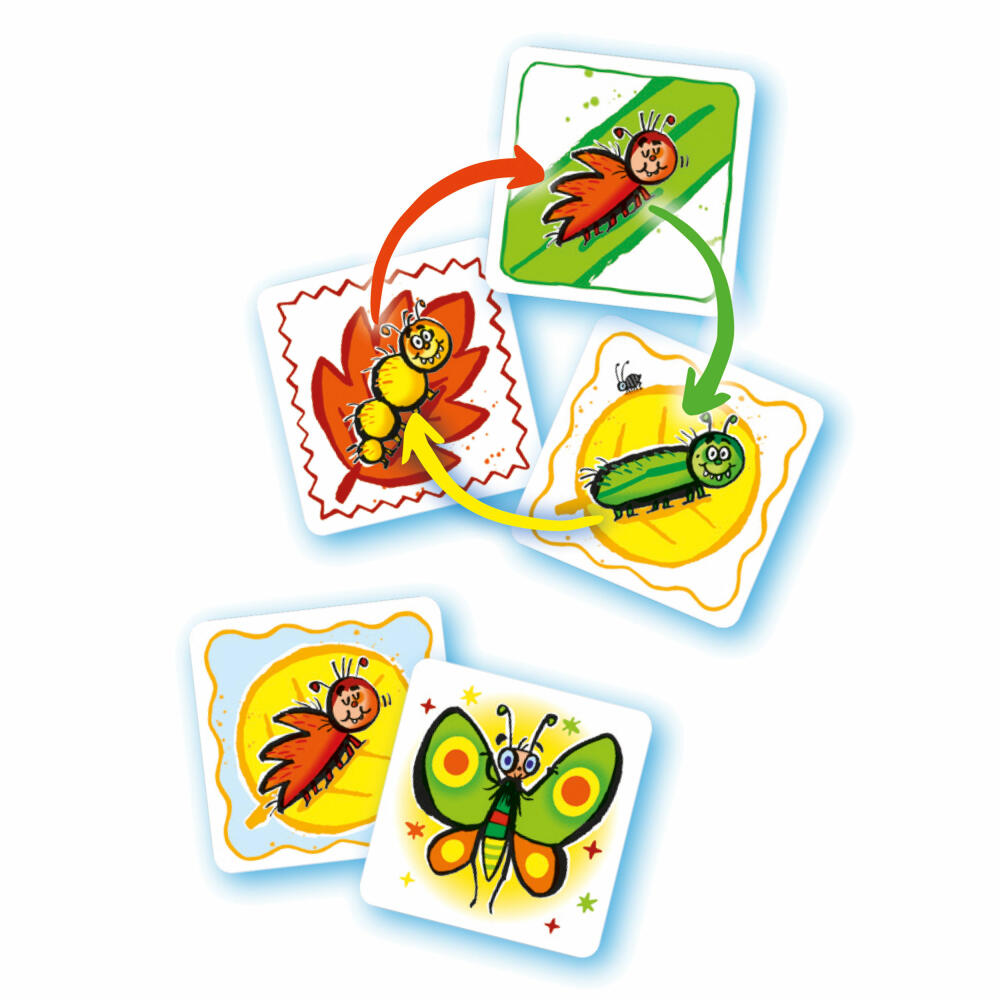 Schmidt Spiele Three Magicians Card Game Robber Caterpillar, Children's Game, Card Game, Reaction Game, From 7 Years, 40886