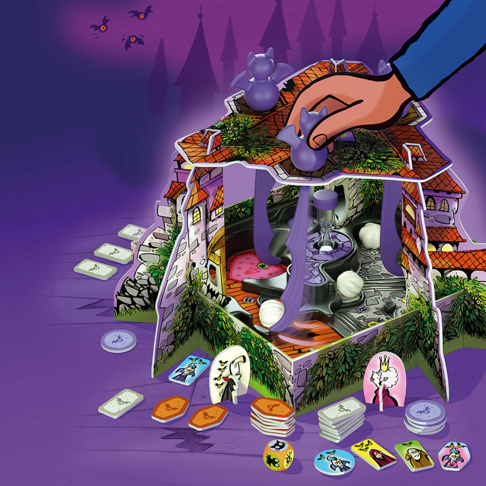 Schmidt Spiele Three Magicians Villa of the Vampires, Children's Game, Children's Game, 3D Board Game, 40891