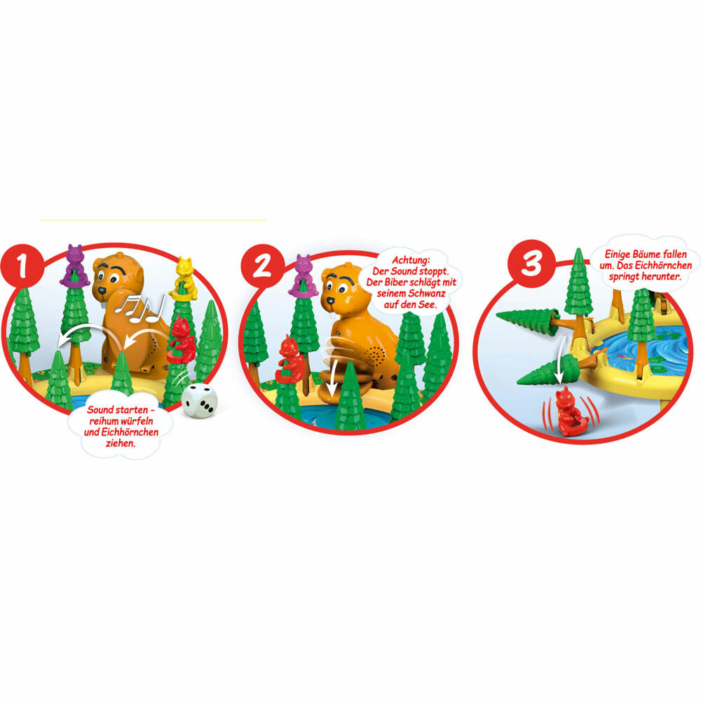 Schmidt Spiele Bumm Bumm Biber, children's game, board game, 3D game, children's game, 40618