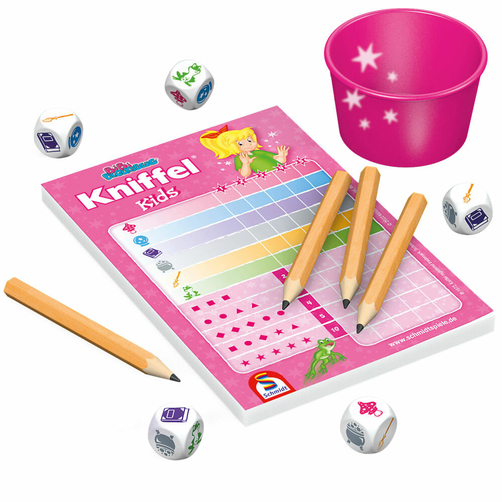 Schmidt Spiele Bibi Blocksberg Kniffel Kids, dice game, children's game, from 5 years, 40641