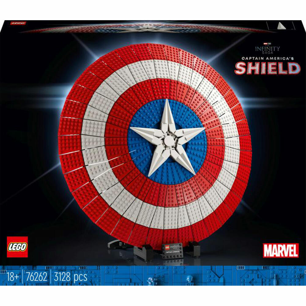 LEGO Marvel Super Heroes Captain Americas Schild, 3128-tlg., Legosteine, Bausteine, Bauset, Konstruktionsset, ab 18 Jahren, 76262