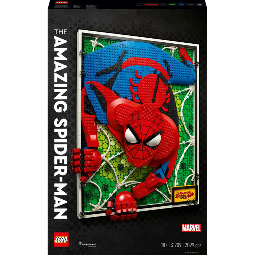LEGO ART The Amazing Spider-Man, 2099-tlg., Legosteine, Bausteine, Bauset, Konstruktionsset, ab 18 Jahren, 31209