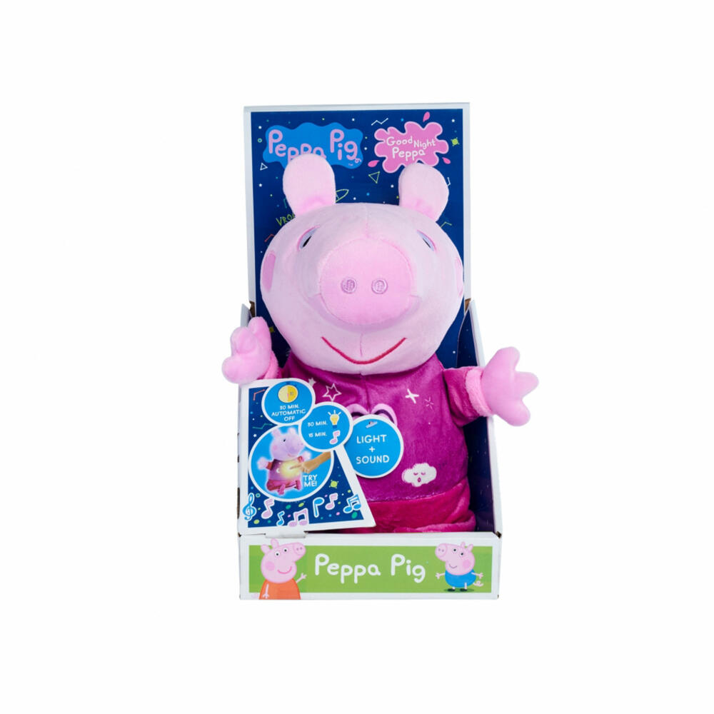 Simba Peppa Pig Plush Good Night Peppa, Plush Figure, Cuddly Toy, Stuffed Toy, Fabric Figure, 25 cm, 109261016