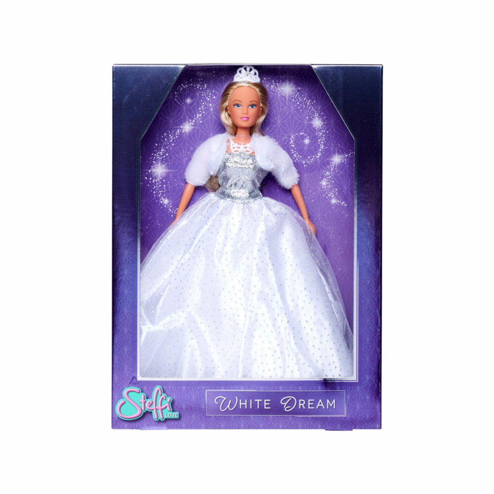 Simba Steffi LOVE White Dream, doll, fashion doll, dress-up doll, glitter dress, 105733582