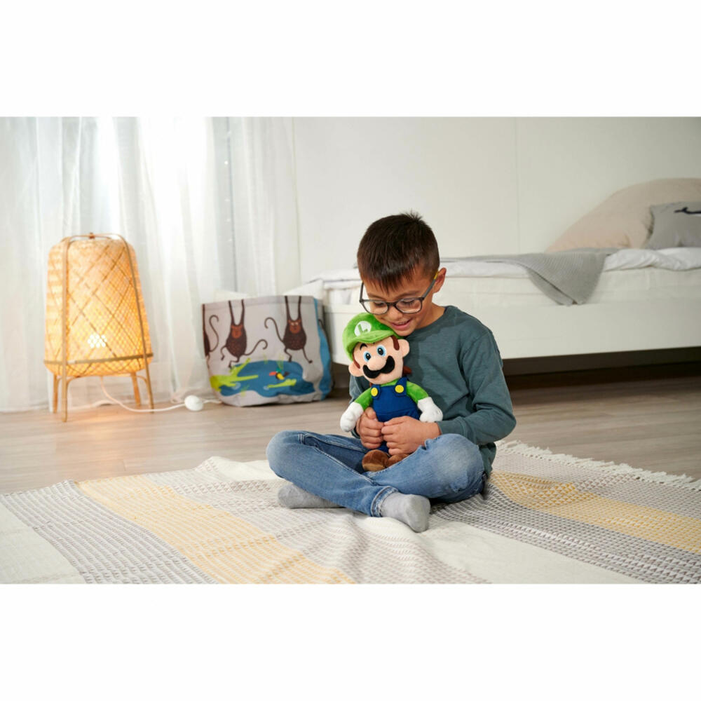 Simba Super Mario Luigi plush, plush figure, cuddly toy, stuffed toy, fabric figure, 30 cm, 109231011