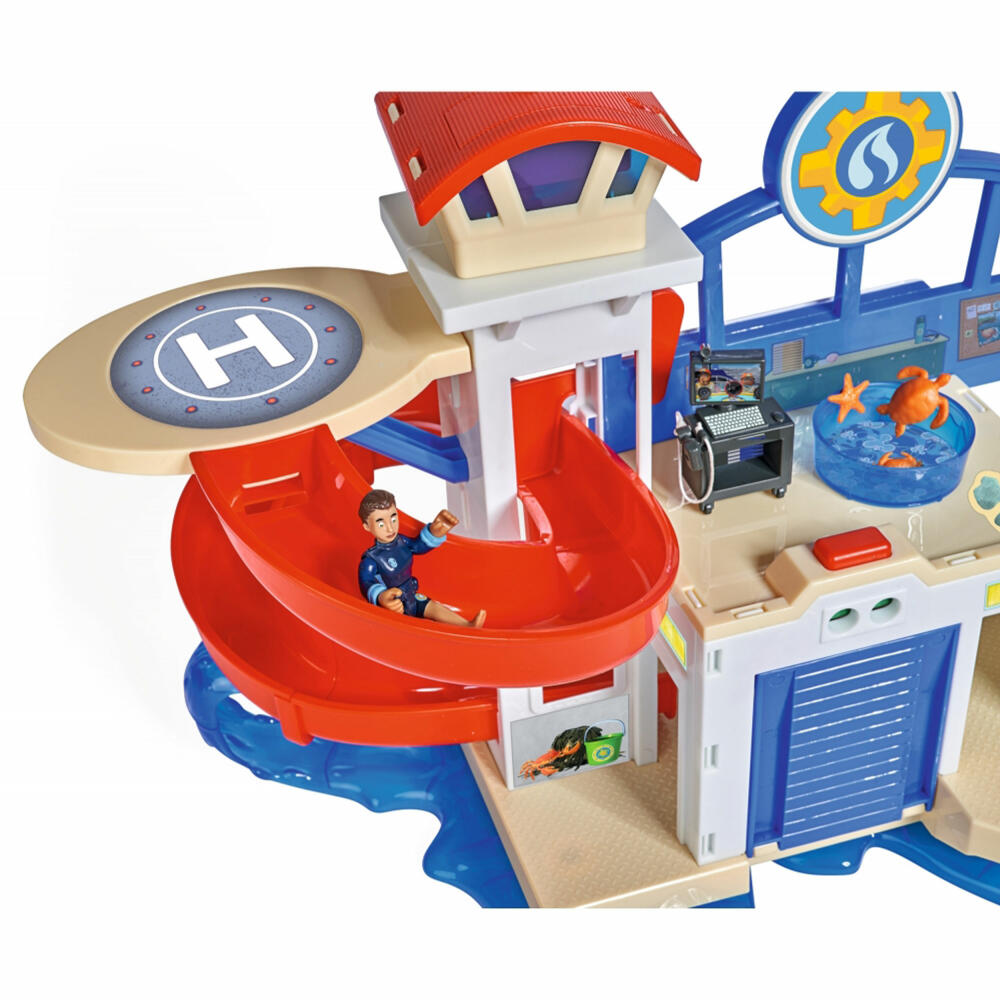 Simba Sam New Water Rescue, Playset, Fireman, Operations Center, Toy, with Slide and Sound, 109252518