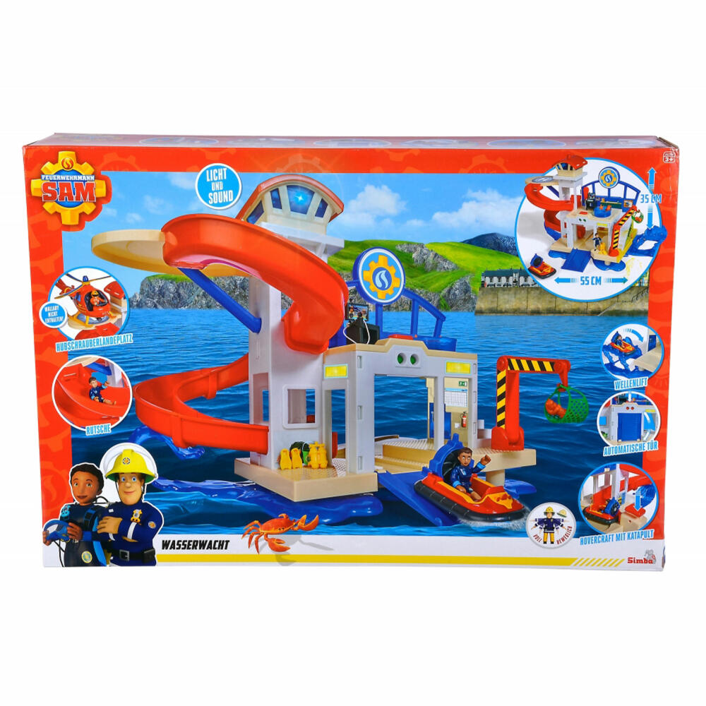 Simba Sam New Water Rescue, Playset, Fireman, Operations Center, Toy, with Slide and Sound, 109252518