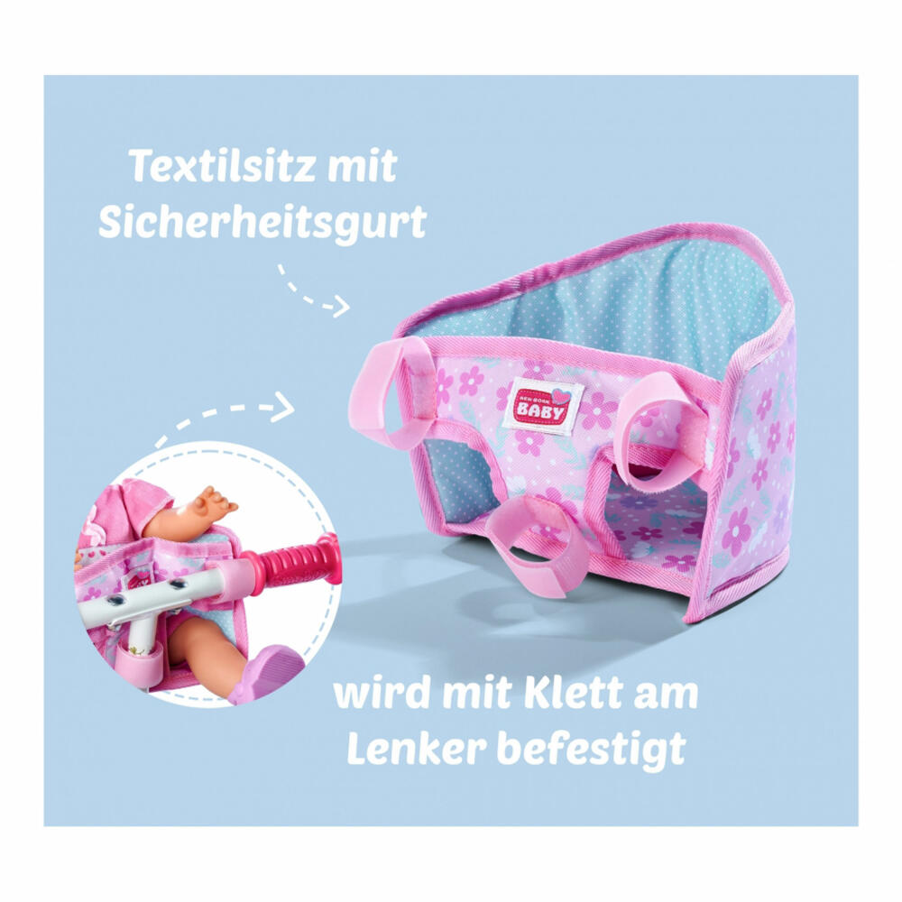 Simba New Born Baby Bicycle Seat with Belt, Bicycle Seat, Doll Accessories, Doll Accessories, 105560018