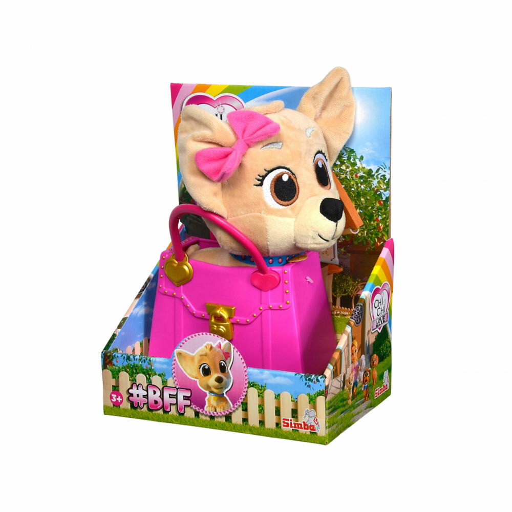 Simba ChiChi LOVE #BFF Pink, Plüschhund, Kuscheltier, Plüschtier, Spielzeug, 105890020